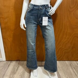 Forever 21 Low Rise Bootcut Jeans Women's Size 12 Dark Wash Butterfly
